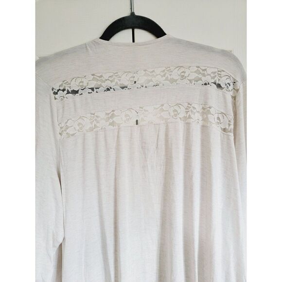 Torrid 2 Super Soft Tan Open Front Drape Cardigan Top Long‎ Sleeve Lace Accents - Picture 8 of 8